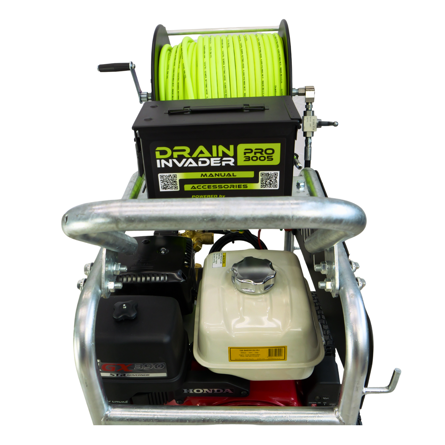 Drain Invader PRO 3005 Honda® Hydro Jetter 3000 PSI, 5 GPM, 389cc