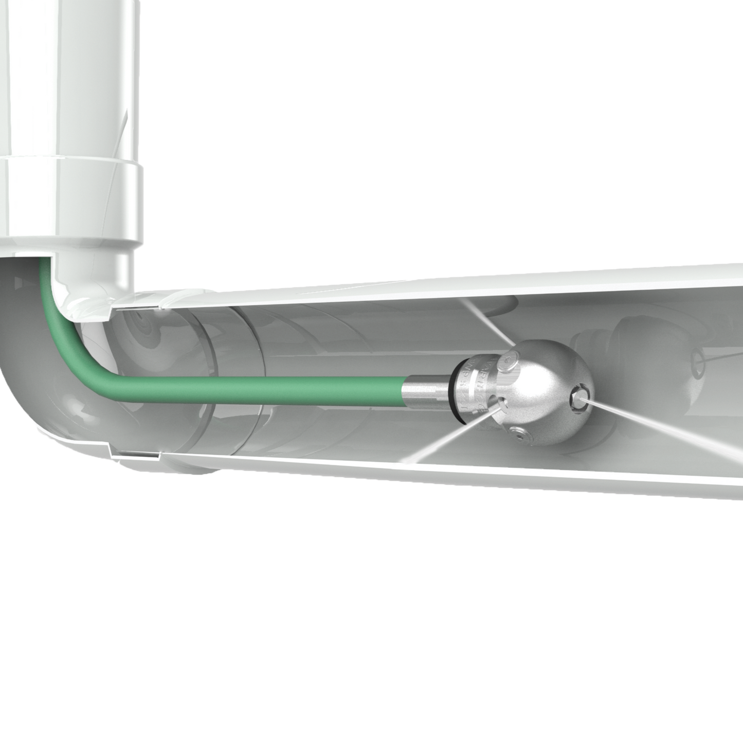 Jetter Nozzle In Action Graphic