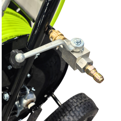 Portable Heavy Duty Deluxe Folly-Mounted Hose Reel with Jetting Hose