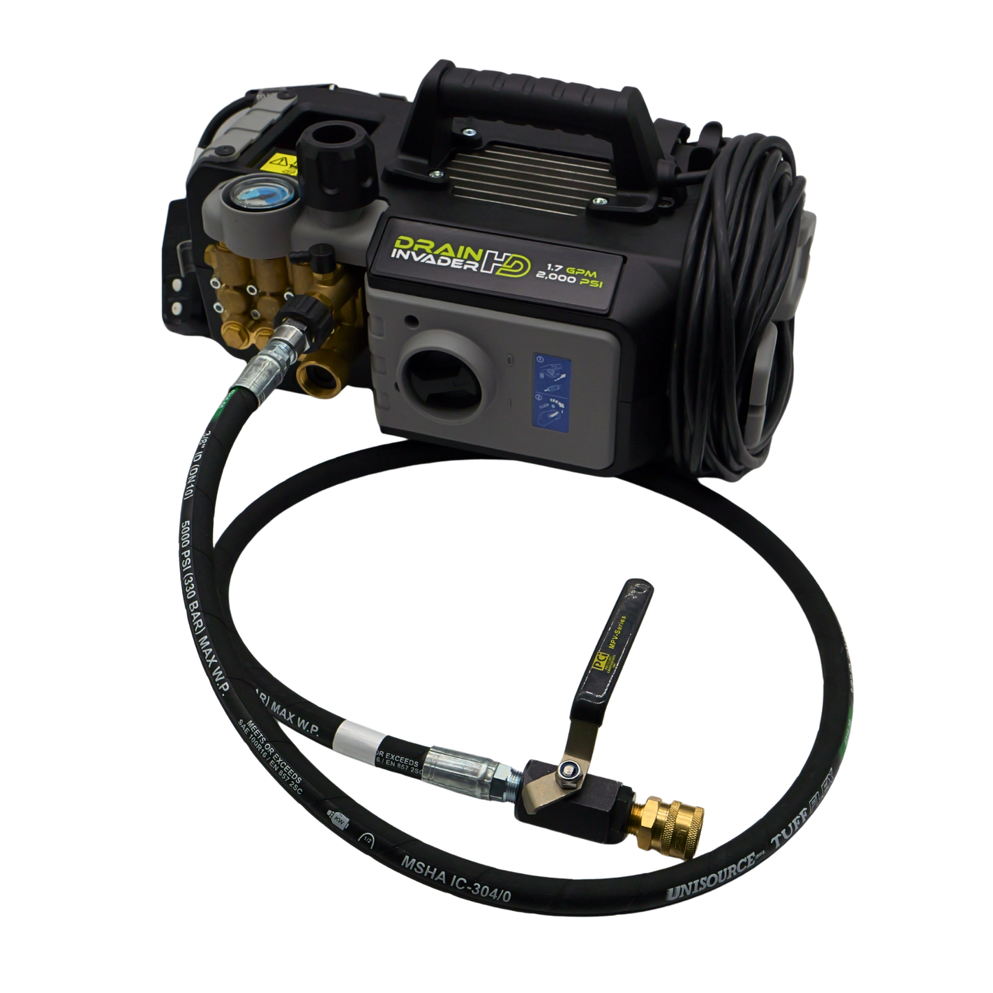 Drain Invader HD - Hand Carry Electric Sewer Jetter 2000 PSI, 1.7 GPM with Heavy Duty Pump