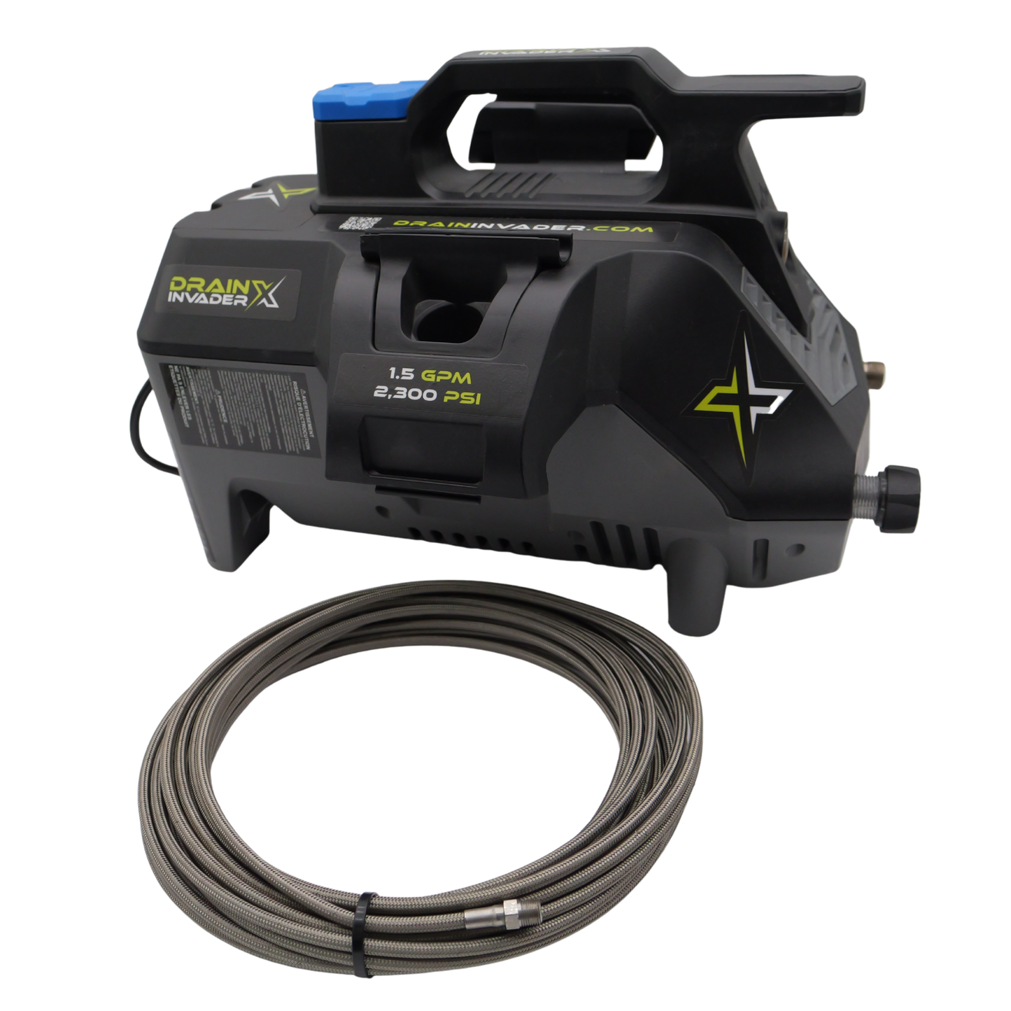 Drain Invader X- Hand Carry Electric Sewer Jetter 2300 PSI, 1.5 GPM w/ Induction Motor (Includes 2-Wheel Cart)