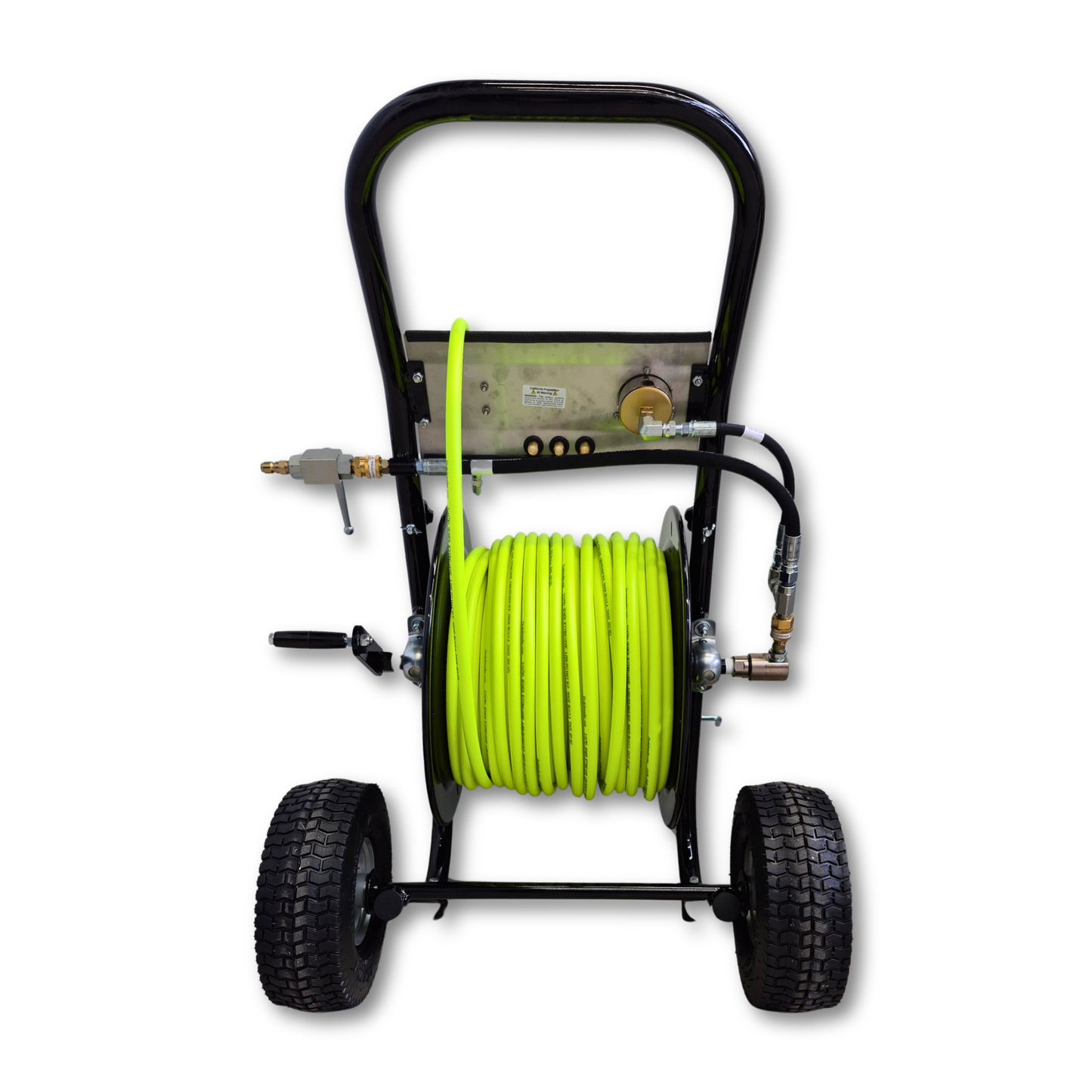 Portable Heavy Duty Deluxe Folly-Mounted Hose Reel with Jetting Hose