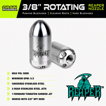 The Reaper Rotating Jetting Nozzle 3/8"