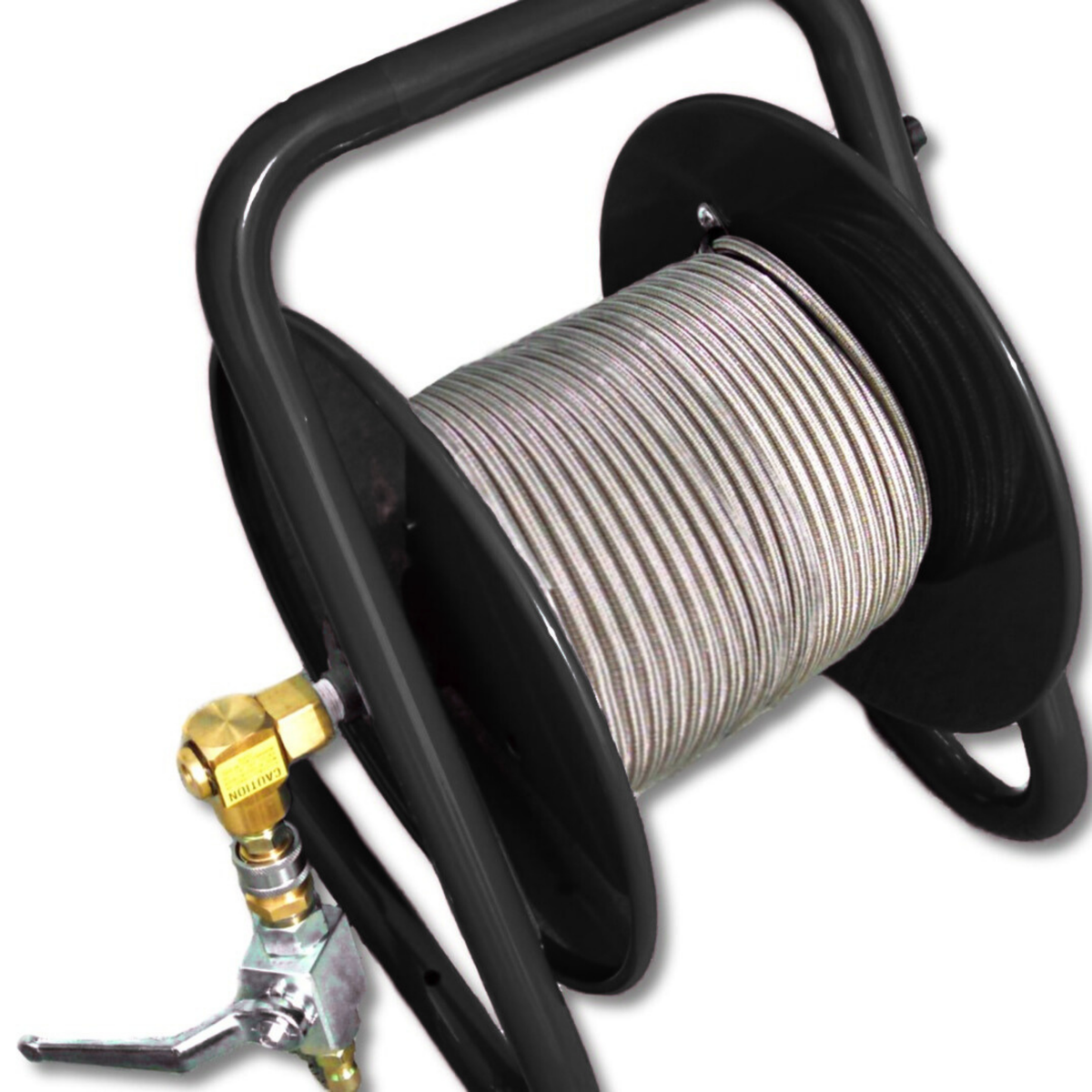 Drain Invader Hand-Carry Hose Reel with Stainless Steel Jetting Hose
