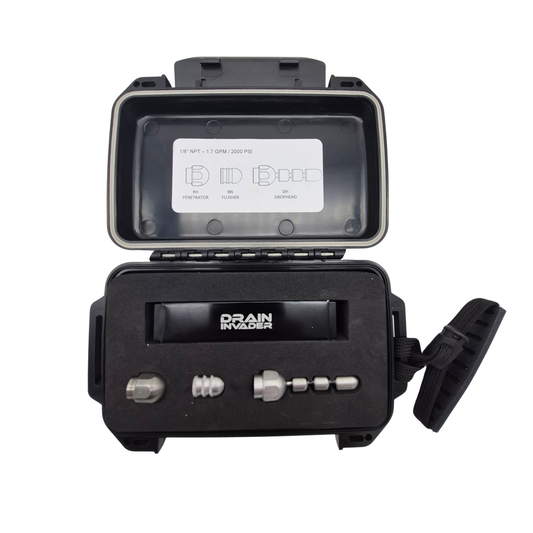 Drain Invader Jetter Nozzle Kit Open