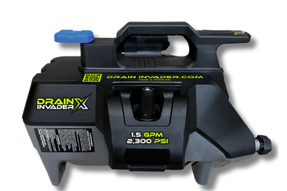 Drain Invader X Bundle (Drain Invader X, Drain Inspector, 1/8" Grease Hog Nozzle, Hand-Carry Hose Reel w/ 50'-100' SS Hose))