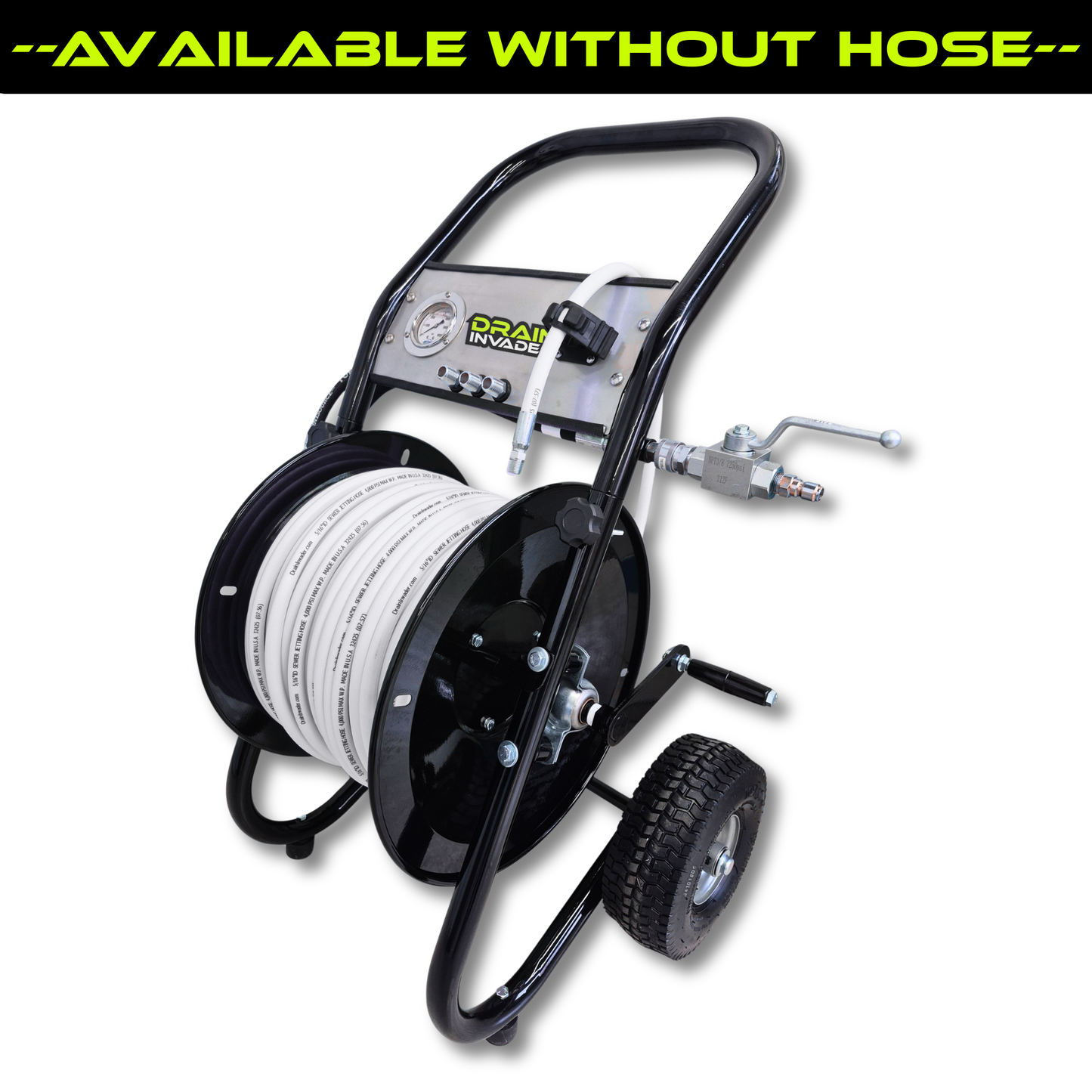 Nozzle Holder on Drain Invader Heavy Duty Deluxe Folly-Mounted Hose Reel without Jetting Hose