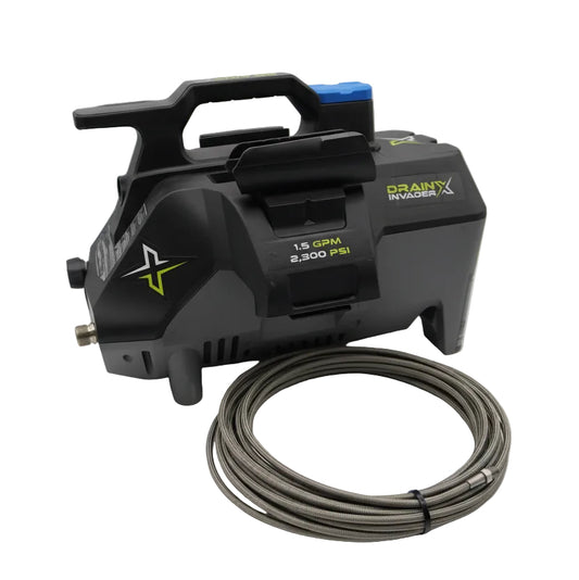 Drain Invader X- Hand Carry Electric Sewer Jetter 2300 PSI, 1.5 GPM w/ Induction Motor (Includes 2-Wheel Cart)