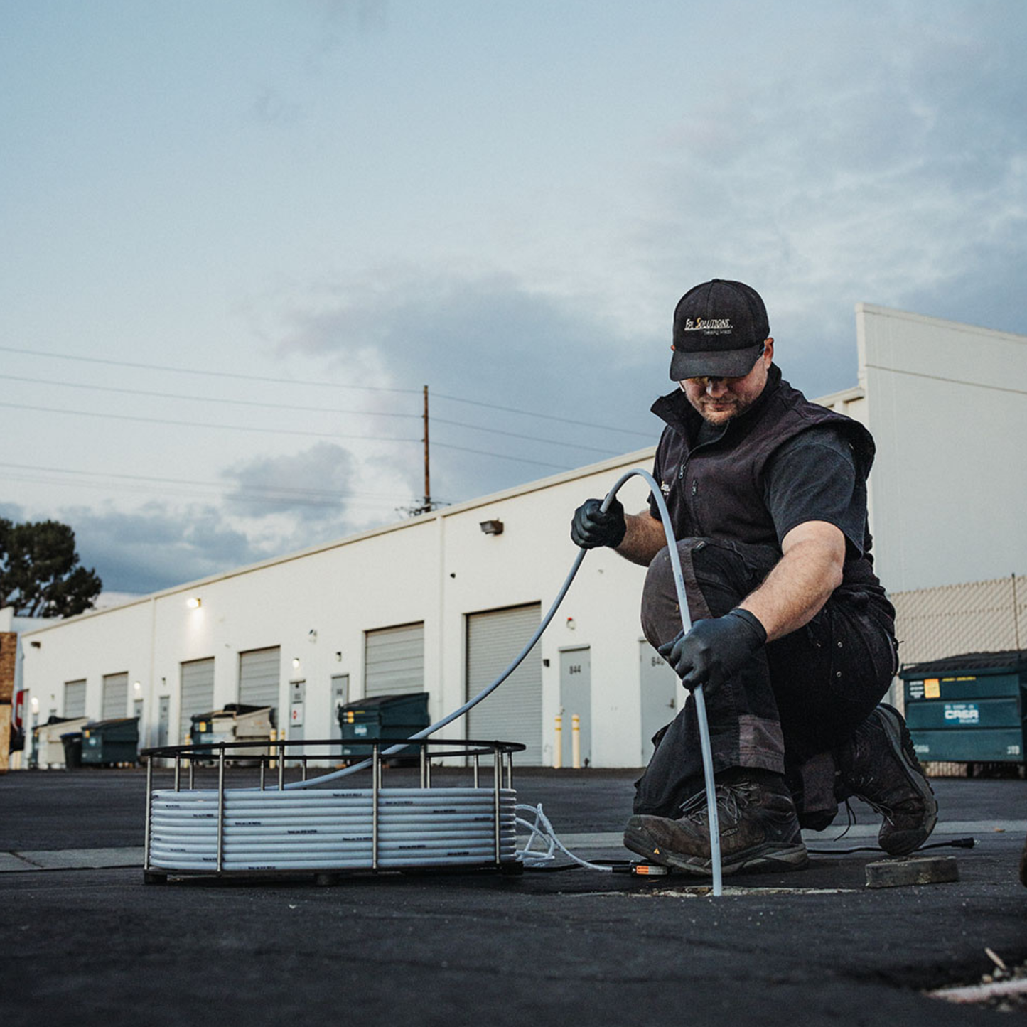 Speed Cut Mini Flex Shaft Being Used in Outside Drain