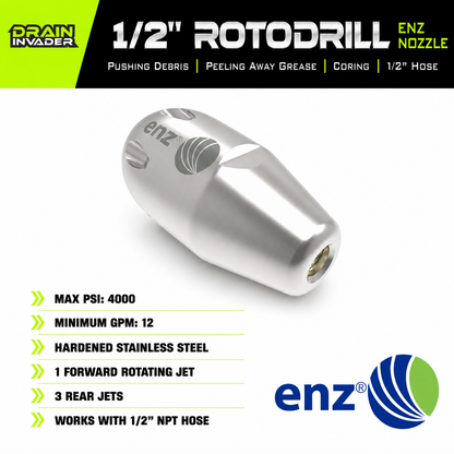 ENZ® Rotodrill Coring/Pushing Nozzle, 1/2"